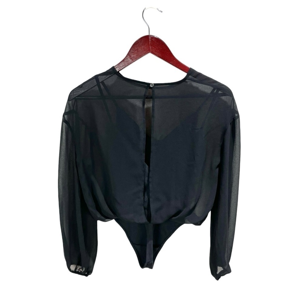 Wilfred Talmont Black Long Sleeve Bodysuit Blouse Size XS - Picture 4 of 8